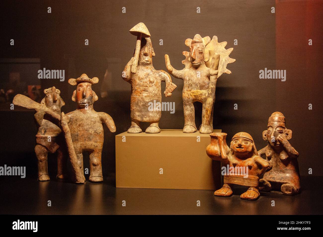 Prehispanic statuette, Museo Universitario Alejandro Rangel Hidalgo, Nogueras. Colima. Mexico, North America Stock Photo