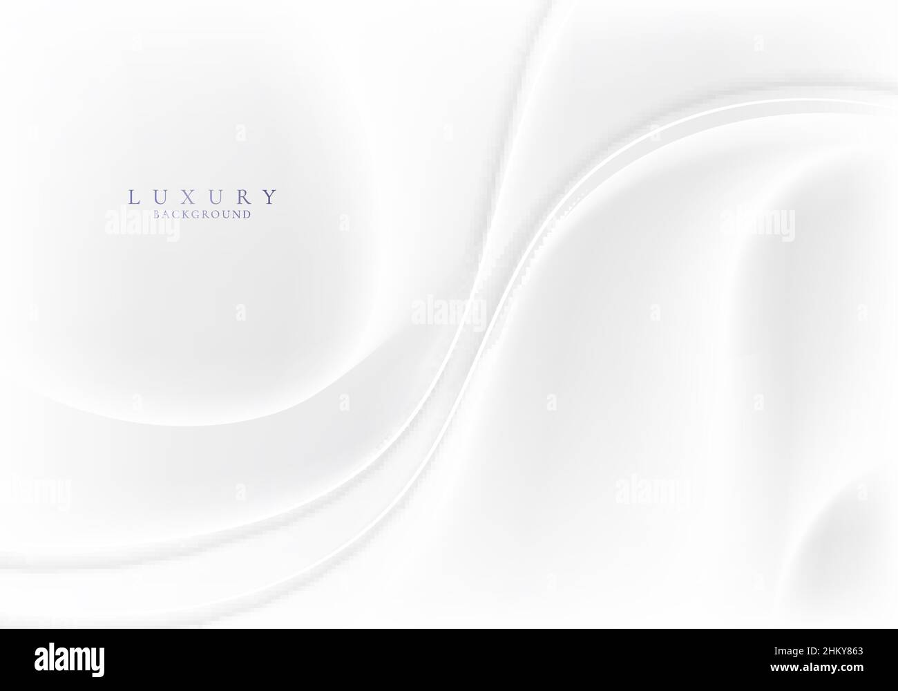 Abstract 3d elegant white wave lines on clean silk fabric background ...