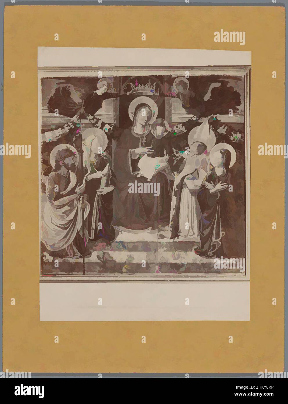Art inspired by Photoreproduction of a painting by B. Gozzoli, depicting Mary with Child between Saints and Angels, S. GIMIGNANO Chiesa della Collegiata. La Madonna col Bambino Gesù, ai lati Santi e Sante., Alinari, after: Benozzo Gozzoli, Collegiata Santa Maria Assuntaafter: Italy, c, Classic works modernized by Artotop with a splash of modernity. Shapes, color and value, eye-catching visual impact on art. Emotions through freedom of artworks in a contemporary way. A timeless message pursuing a wildly creative new direction. Artists turning to the digital medium and creating the Artotop NFT Stock Photo