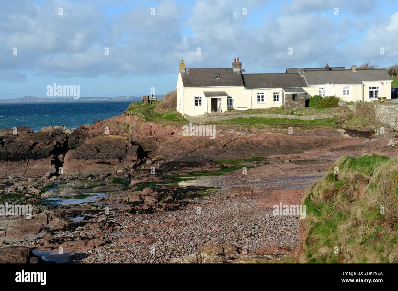 Traditional Welsh cottages St Brides haven Beach Pembrokeshire Coast