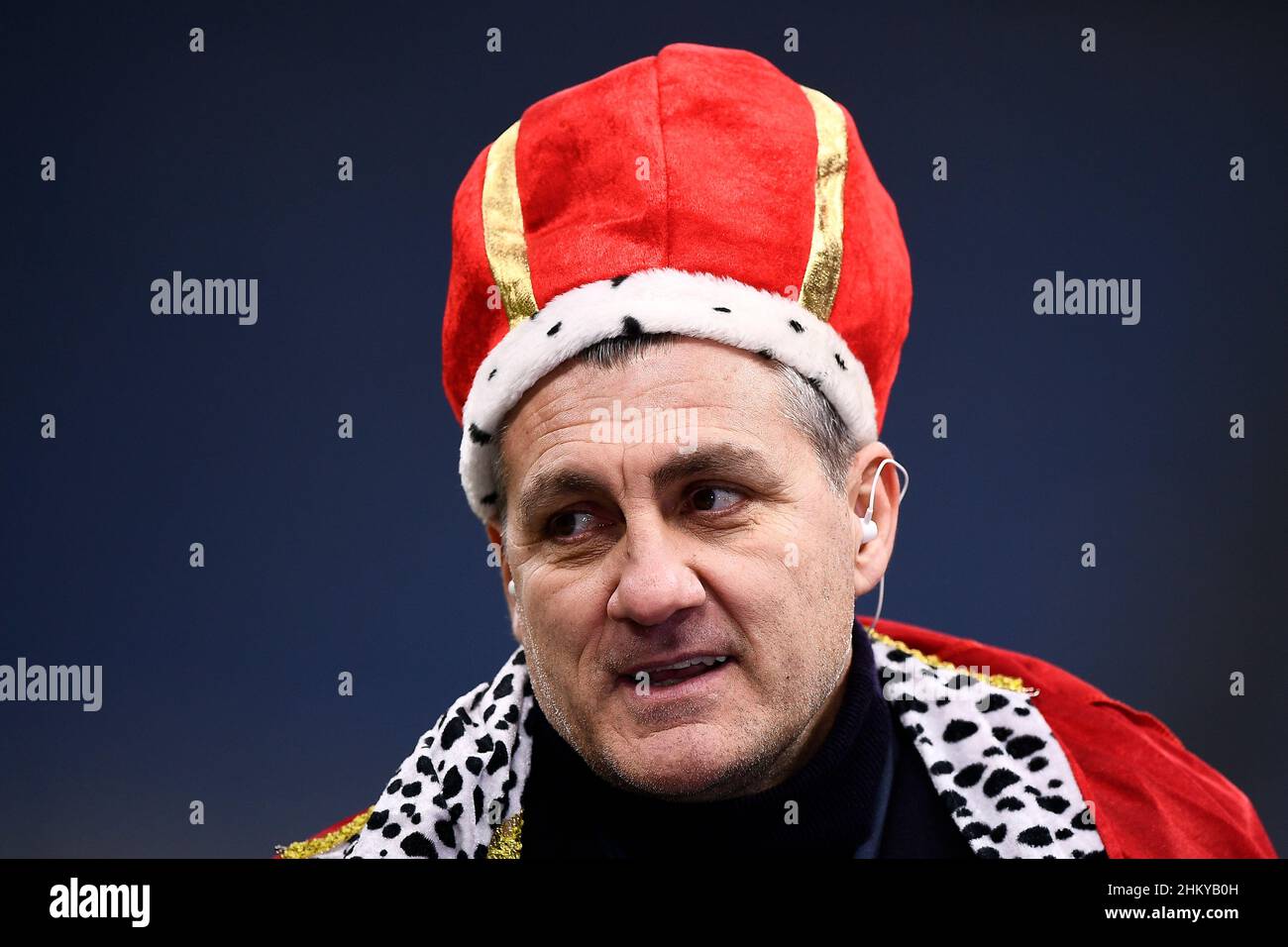 Milan, Italy. 05 February 2022. Former player Christian Vieri looks on at the end of the Serie A football match between FC Internazionale and AC Milan. Credit: Nicolò Campo/Alamy Live News Stock Photo