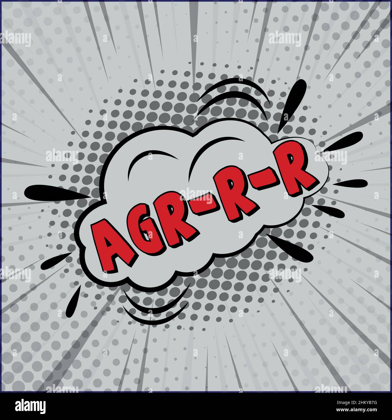 Agrtlr Rto Sign Comic lettering AGR-R-R on white background - Vector illustration Stock ...