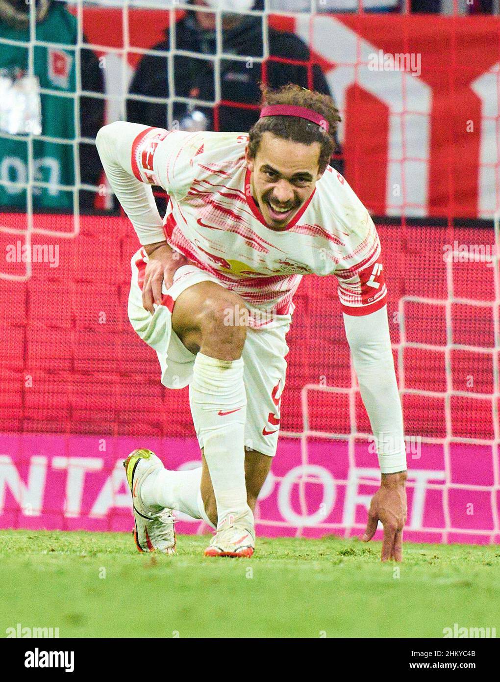 Yussuf POULSEN, RB Leipzig 9 sad in the match FC BAYERN MÜNCHEN - RB LEIPZIG 1.German Football League on Feb 5, 2022 in Munich, Germany. Season 2021/2022, matchday 21, 1.Bundesliga, FCB, München, 21.Spieltag. FCB © Peter Schatz / Alamy Live News    - DFL REGULATIONS PROHIBIT ANY USE OF PHOTOGRAPHS as IMAGE SEQUENCES and/or QUASI-VIDEO - Stock Photo