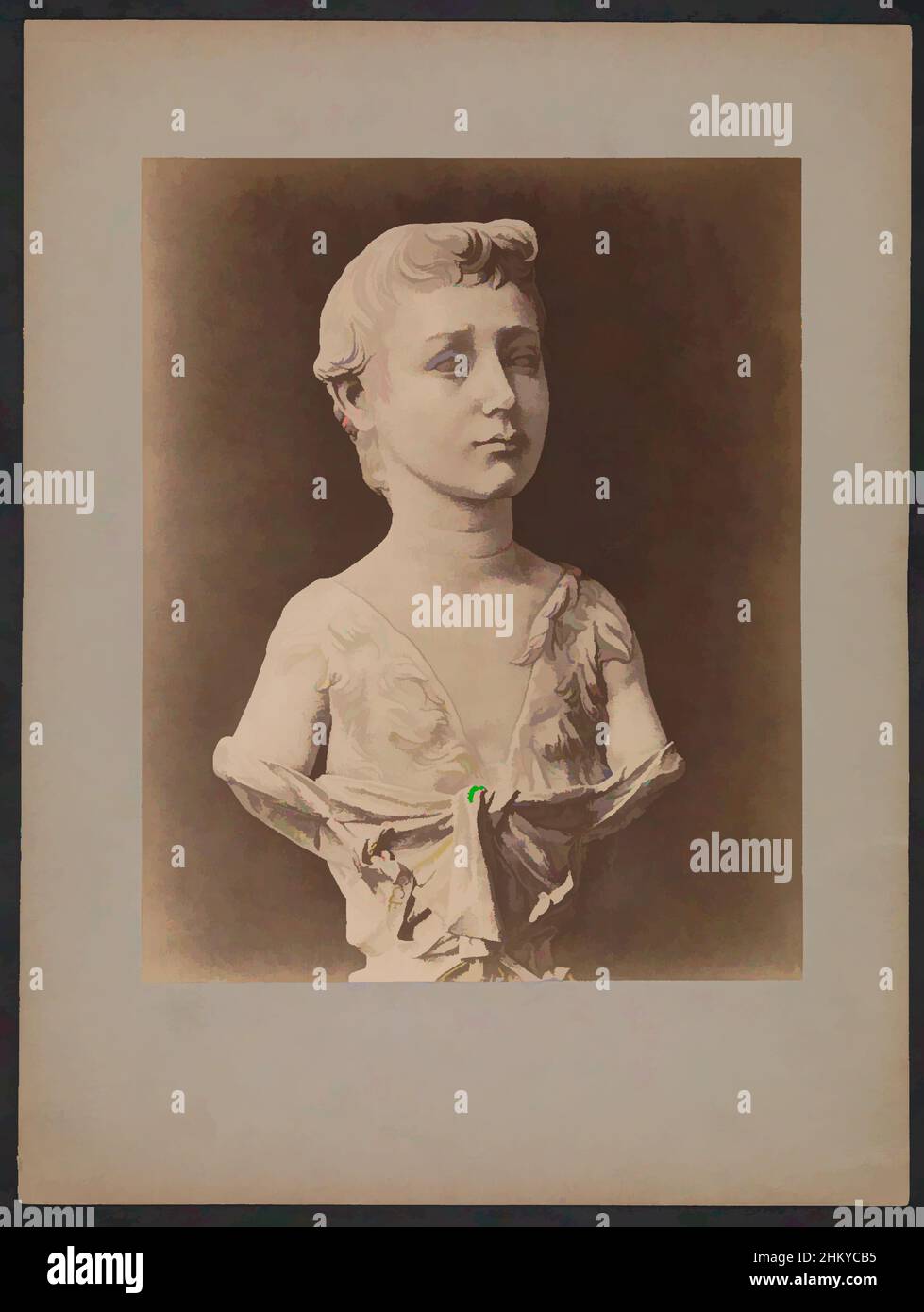 Art inspired by Bust of an unknown person, Alinari, 1850 - 1900, cardboard, albumen print, height 345 mm × width 259 mm, Classic works modernized by Artotop with a splash of modernity. Shapes, color and value, eye-catching visual impact on art. Emotions through freedom of artworks in a contemporary way. A timeless message pursuing a wildly creative new direction. Artists turning to the digital medium and creating the Artotop NFT Stock Photo