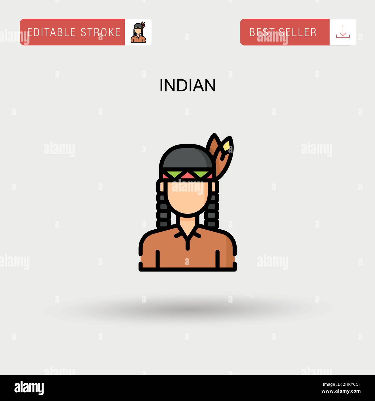 Indian Simple vector icon. Stock Vector