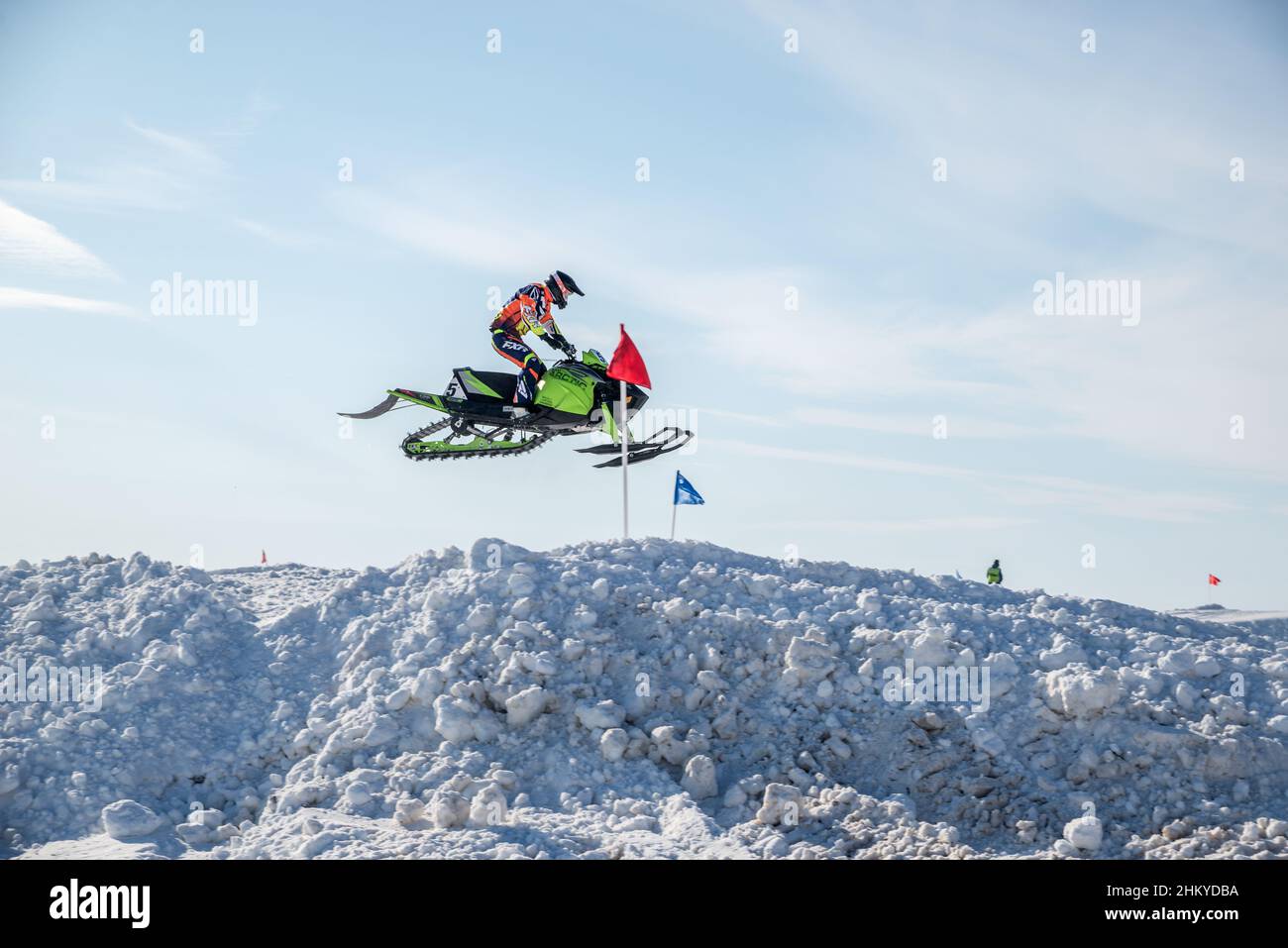 Snowmobile, motor sled vehicle, snow jet ski isolated on white background,  3D rendering Stock Photo - Alamy