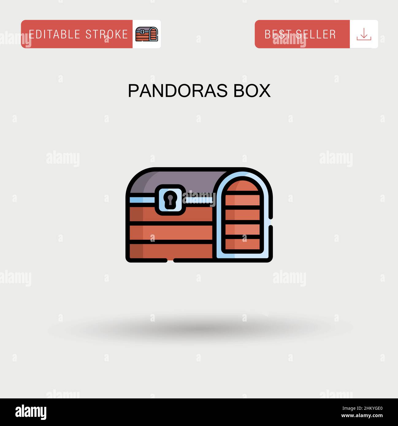 Pandoras box Simple vector icon. Stock Vector