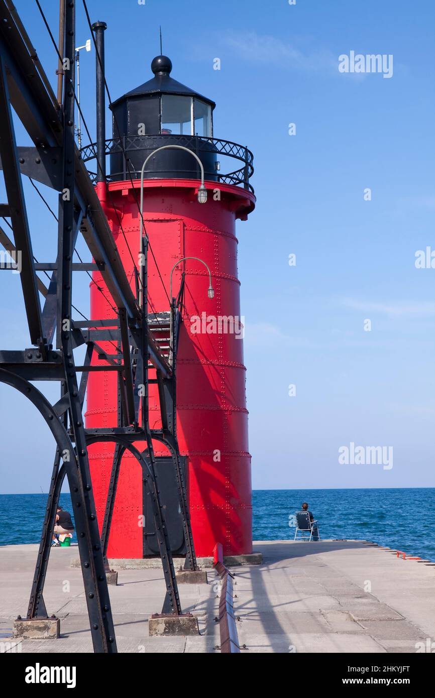 South Haven Breakwater Lighthouse Along Lake Michigan Stock Photo Alamy