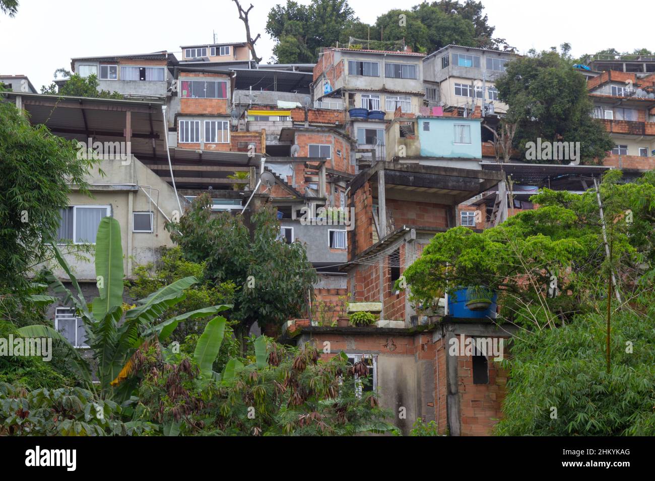 view of the Santo Amaro favela in Rio de Janeiro. Stock Photo