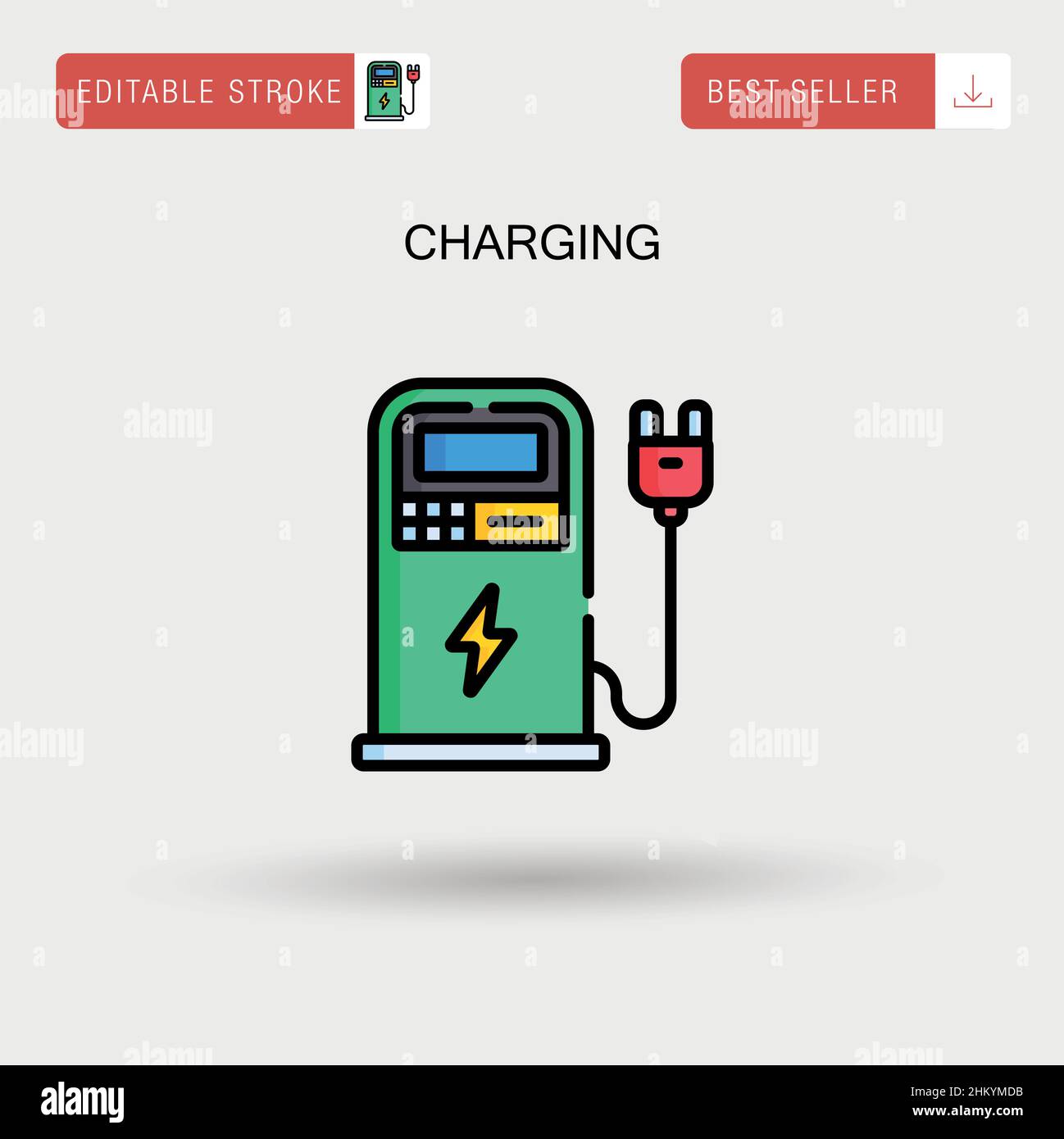 Charging Simple vector icon. Stock Vector