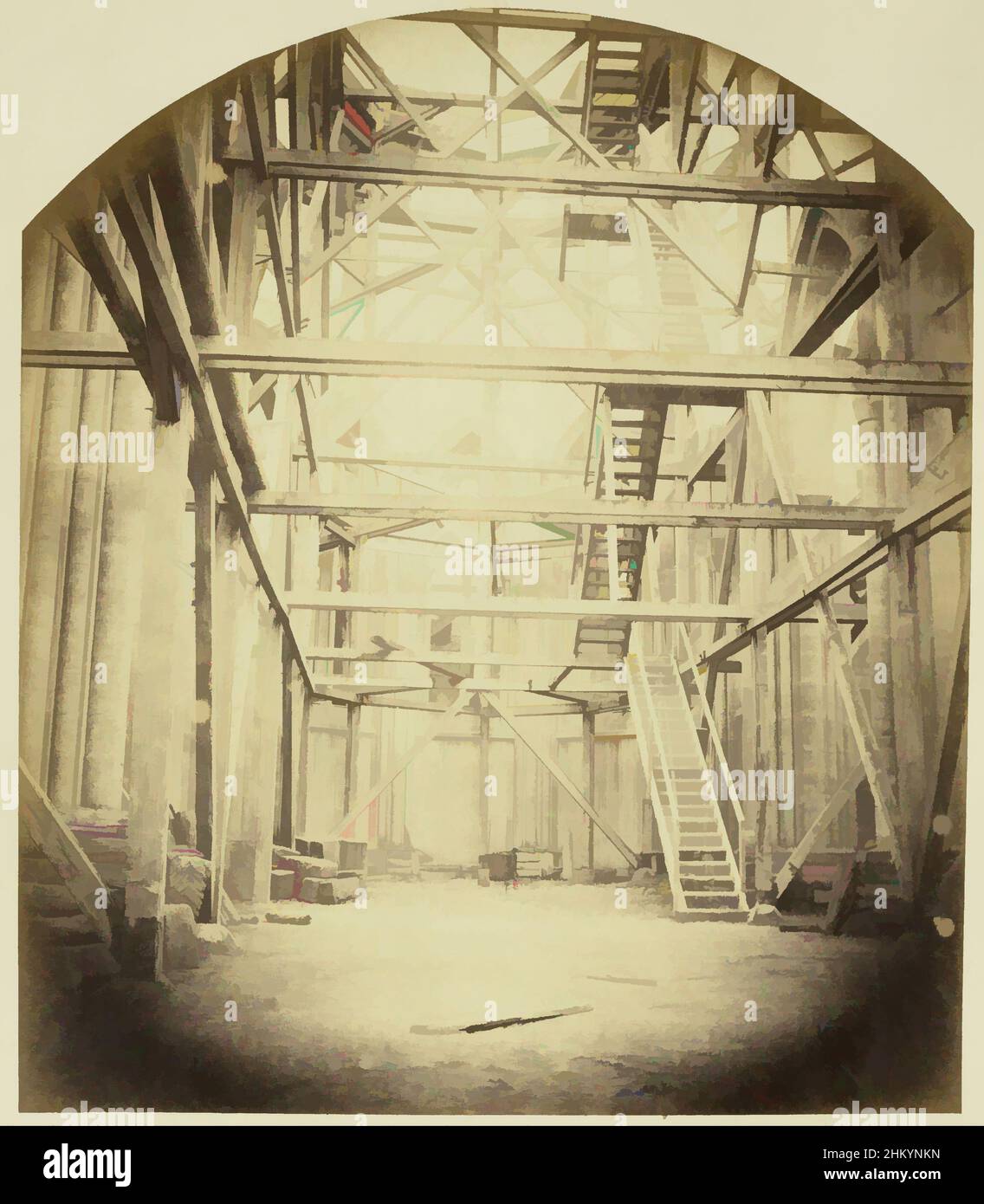 Art inspired by Saint-Vincent-de-Paul Church in Marseille under construction, Adolphe Terris (attributed to), Fred Vitigliano (attributed to), Marseille, 1855 - 1860, paper, cardboard, albumen print, height 192 mm × width 165 mmheight 371 mm × width 296 mm, Classic works modernized by Artotop with a splash of modernity. Shapes, color and value, eye-catching visual impact on art. Emotions through freedom of artworks in a contemporary way. A timeless message pursuing a wildly creative new direction. Artists turning to the digital medium and creating the Artotop NFT Stock Photo