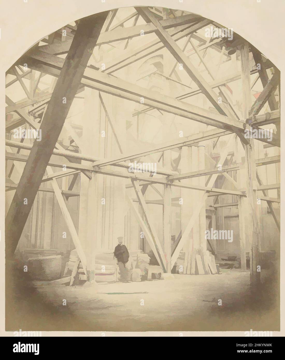 Art inspired by Saint Vincent de Paul Church in Marseille under construction, Adolphe Terris (attributed to), Fred Vitigliano (attributed to), Marseille, 1855 - 1860, paper, cardboard, albumen print, height 193 mm × width 164 mmheight 372 mm × width 294 mm, Classic works modernized by Artotop with a splash of modernity. Shapes, color and value, eye-catching visual impact on art. Emotions through freedom of artworks in a contemporary way. A timeless message pursuing a wildly creative new direction. Artists turning to the digital medium and creating the Artotop NFT Stock Photo