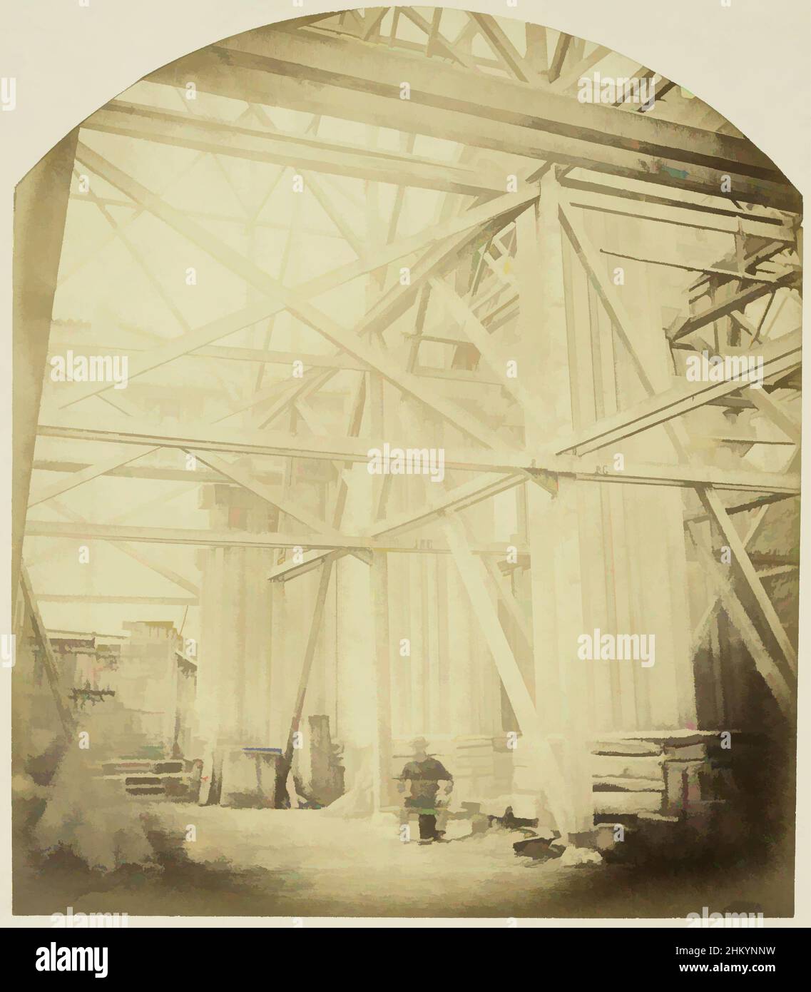 Art inspired by Église Saint-Vincent-de-Paul at Marseille under construction, Adolphe Terris (attributed to), Fred Vitigliano (attributed to), Marseille, 1855 - 1860, paper, cardboard, albumen print, height 191 mm × width 166 mmheight 366 mm × width 295 mm, Classic works modernized by Artotop with a splash of modernity. Shapes, color and value, eye-catching visual impact on art. Emotions through freedom of artworks in a contemporary way. A timeless message pursuing a wildly creative new direction. Artists turning to the digital medium and creating the Artotop NFT Stock Photo