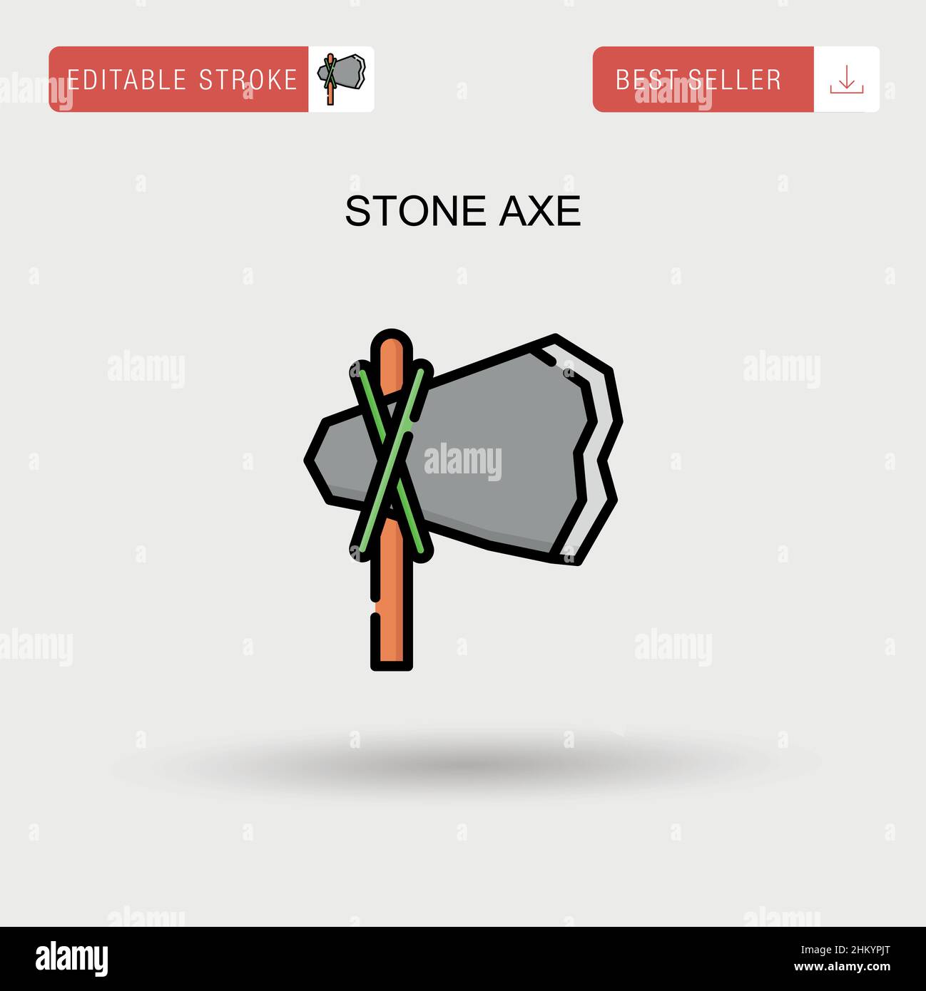 Stone axe Simple vector icon. Stock Vector