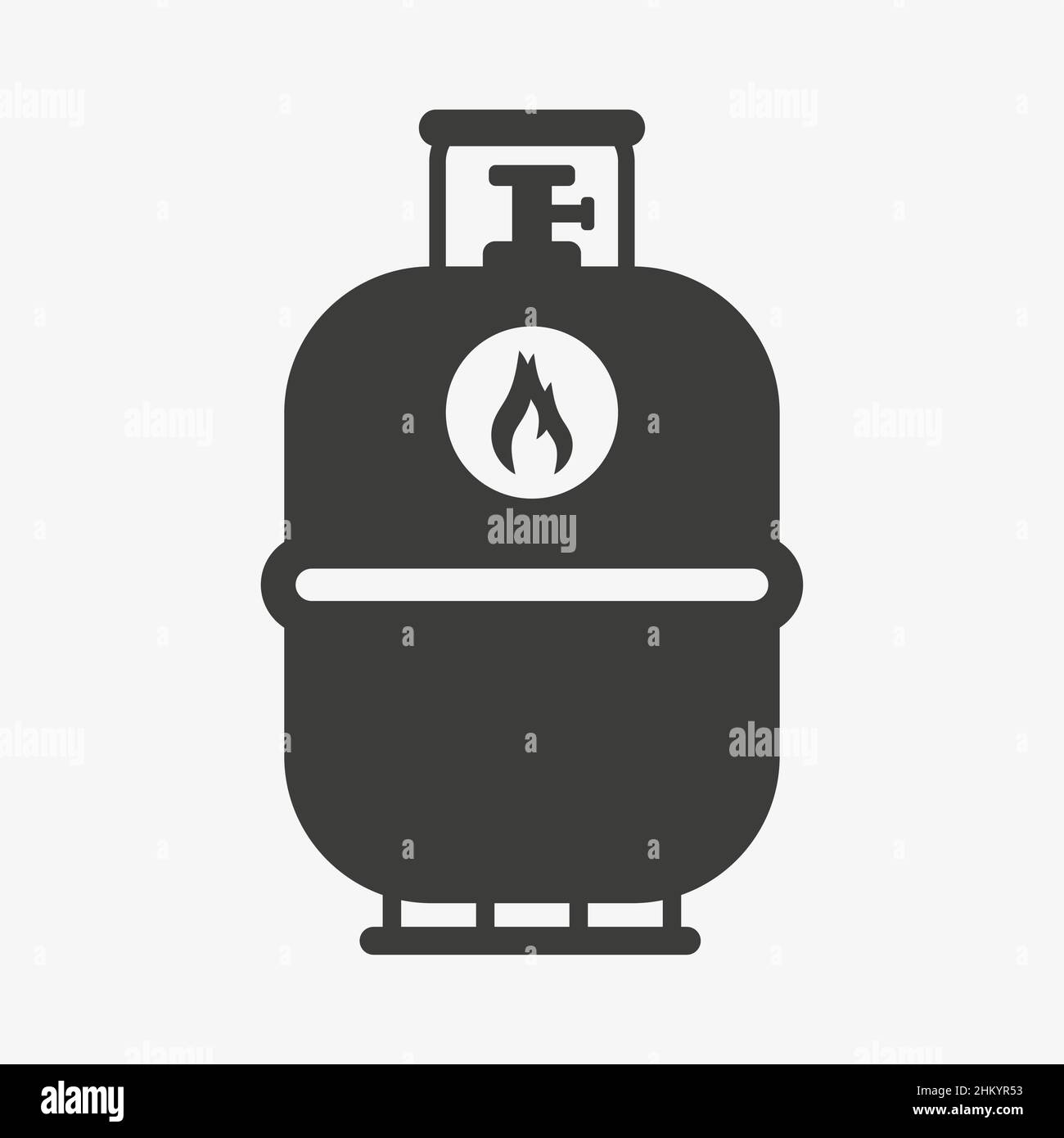 Gas cylinder vector icon on white background Stock Vector