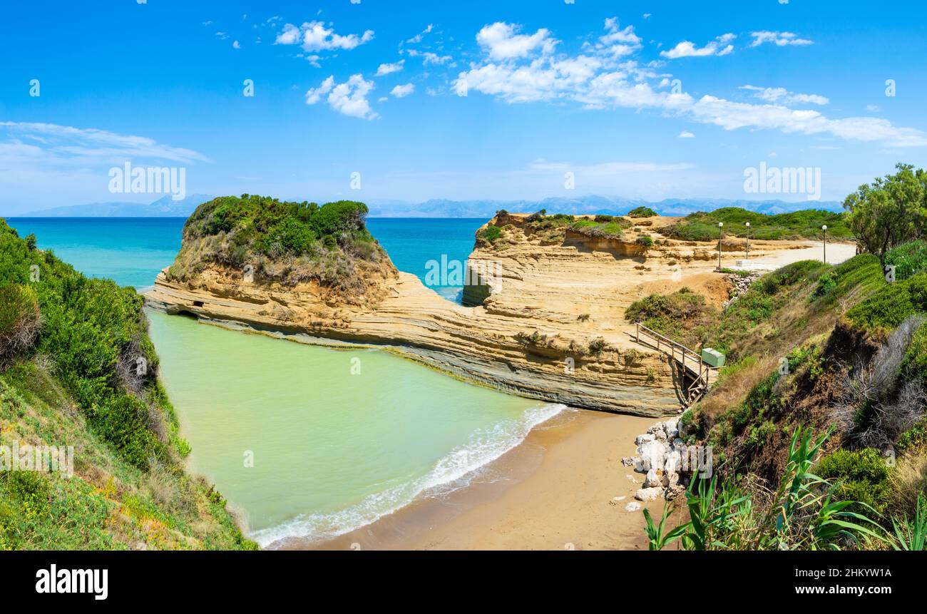 canal-d-amour-or-channel-of-love-in-sidari-corfu-island-in-greece