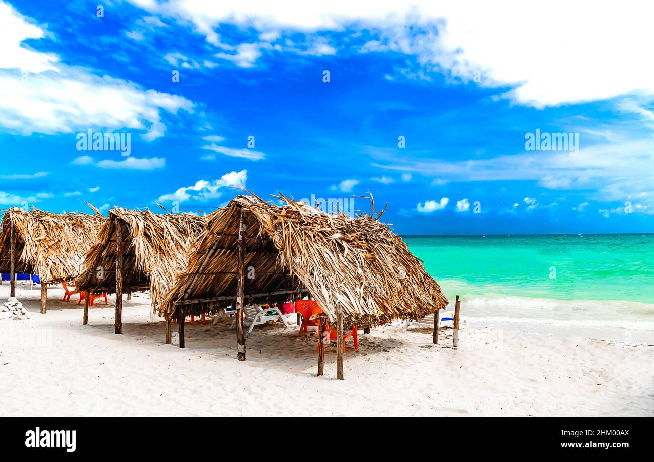 View on paradise beach of playa blanca on Baru island next to Cartagena, Colombia Stock Photo
