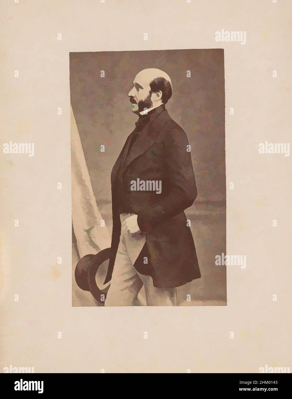 Art inspired by Portrait of Charles Auguste Louis Joseph, duc de Morny, France, 1860 - 1865, albumen print, height 84 mm × width 54 mm, Classic works modernized by Artotop with a splash of modernity. Shapes, color and value, eye-catching visual impact on art. Emotions through freedom of artworks in a contemporary way. A timeless message pursuing a wildly creative new direction. Artists turning to the digital medium and creating the Artotop NFT Stock Photo