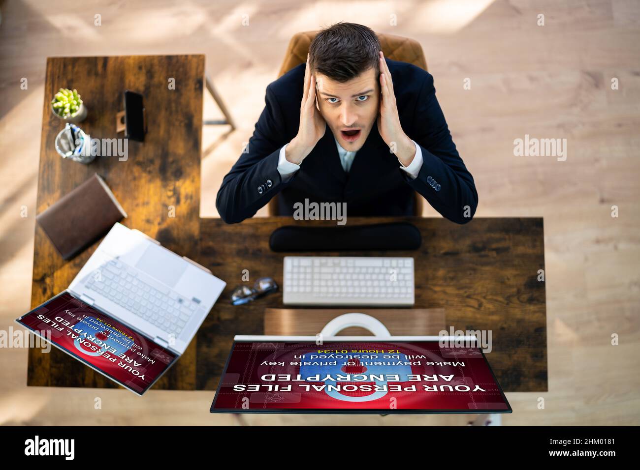 Ransomware Malware Cyber Attack On Business Computer Stock Photo - Alamy