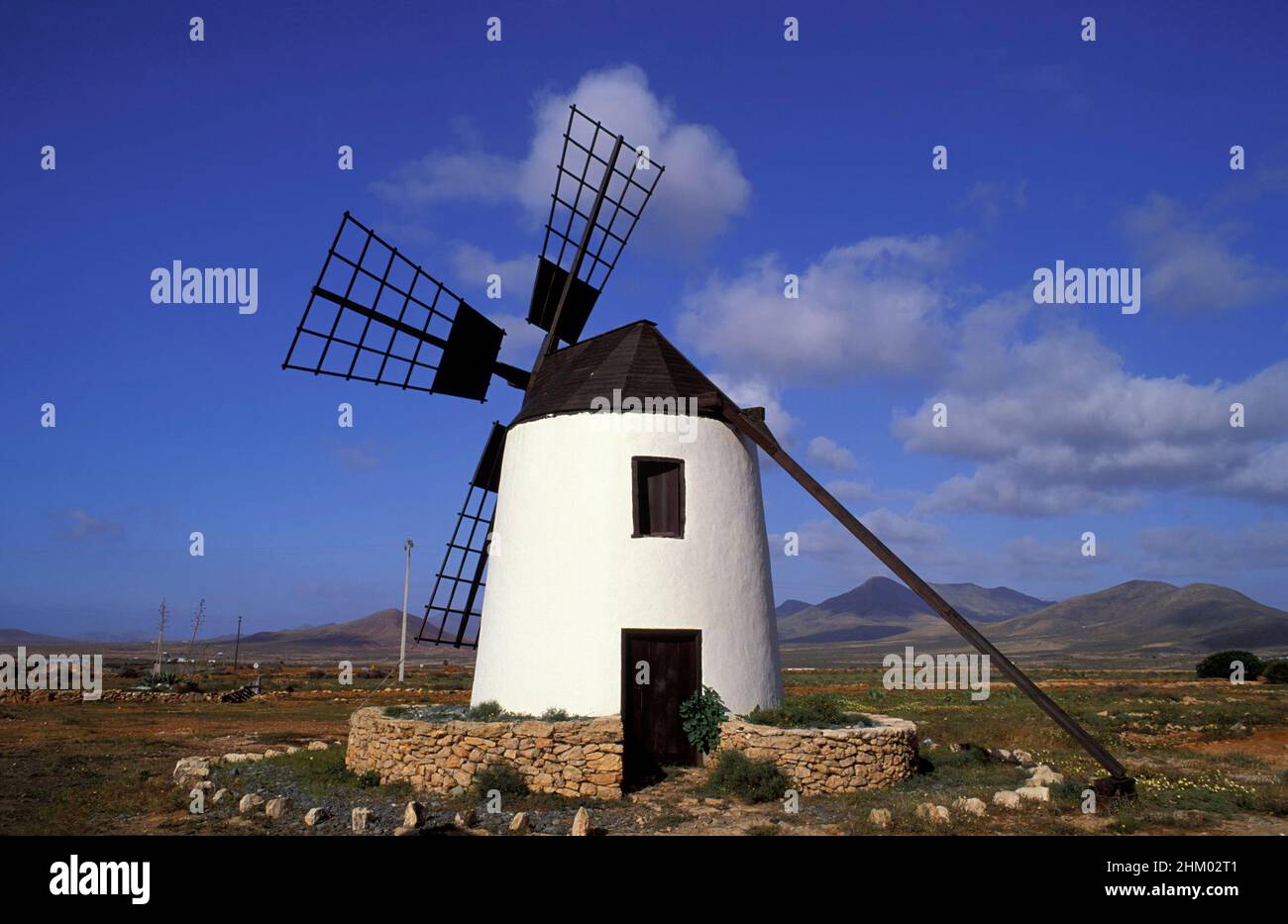 Windmill in Llanos de la Concepcion, Fuerteventura, Canary Islands, Spain, Europe Stock Photo
