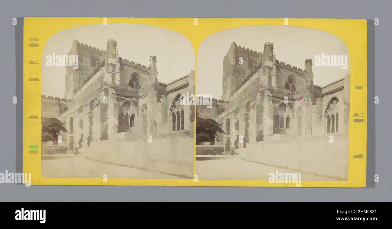 Art inspired by Exterior of St Alban's Abbey church, St Alban's Abbey, London and Neighbourhood, Frederick York, St. Albans, c. 1860 - c. 1880, cardboard, albumen print, height 85 mm × width 170 mm, Classic works modernized by Artotop with a splash of modernity. Shapes, color and value, eye-catching visual impact on art. Emotions through freedom of artworks in a contemporary way. A timeless message pursuing a wildly creative new direction. Artists turning to the digital medium and creating the Artotop NFT Stock Photo