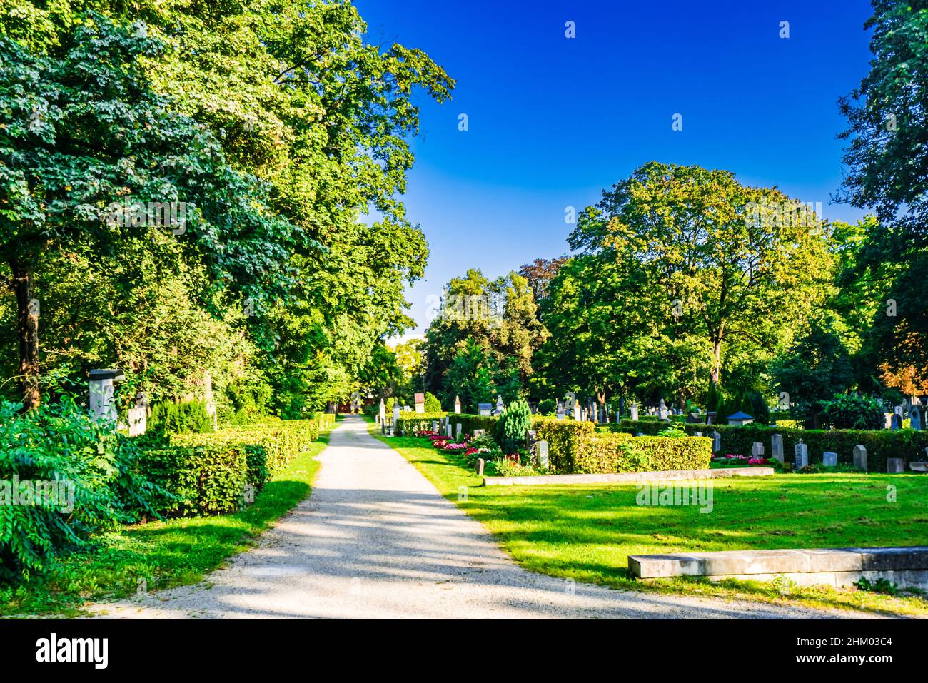 Munich, Germany - View on cemetery of Ostfriedhof Stock Photo