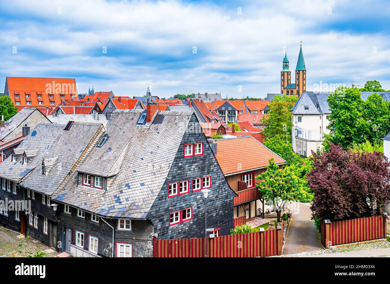 View of the Historic Old Town Center of Goslar - UNESCO World Heritage Stock Photo
