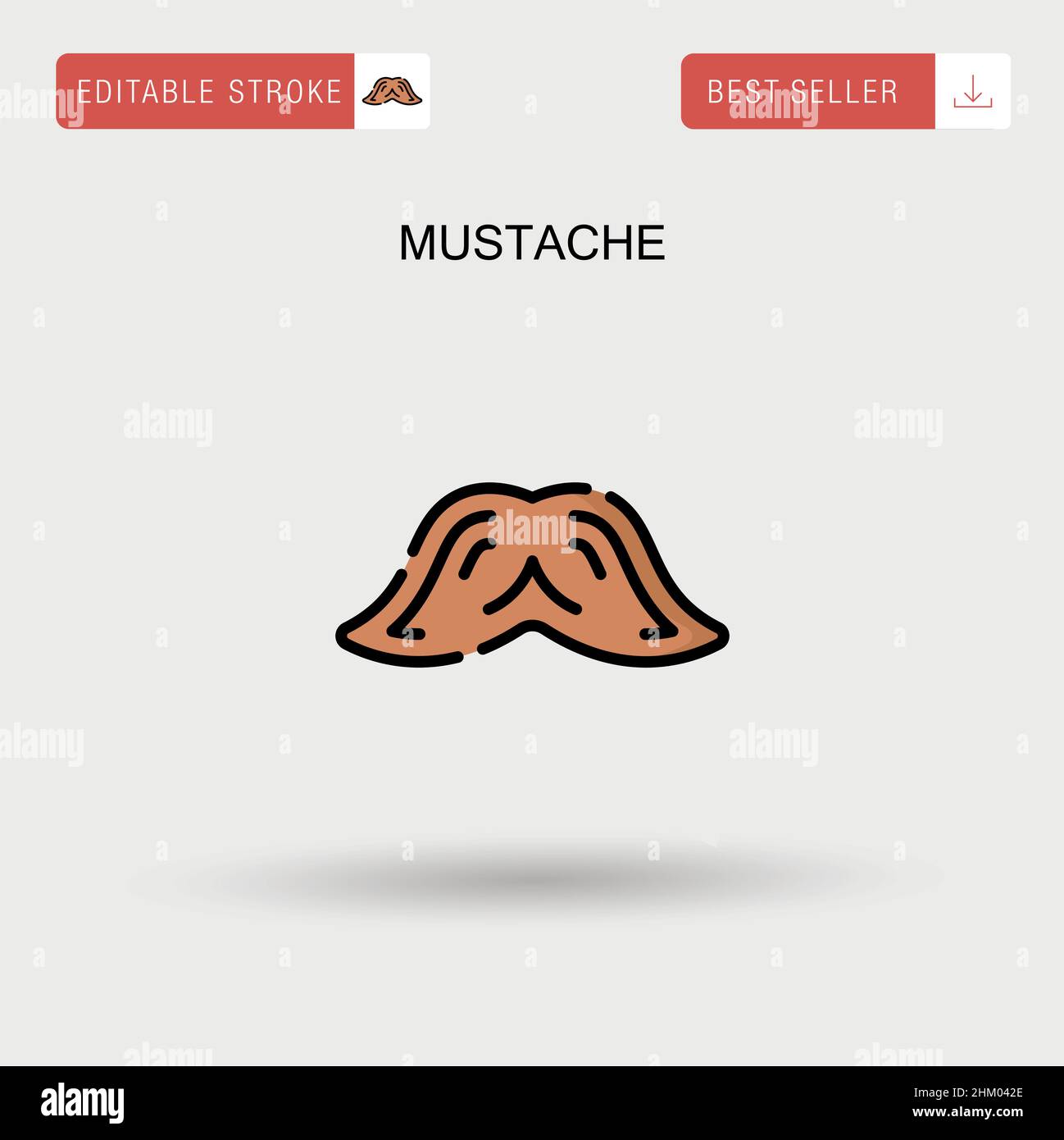 Mustache Simple vector icon. Stock Vector