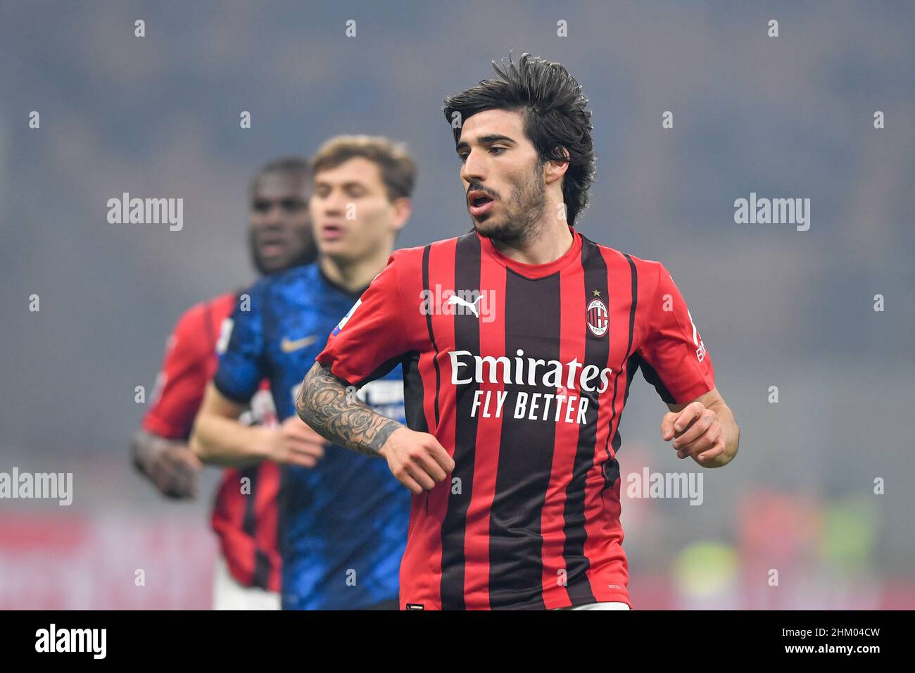 Milano, Italy. 05th Feb, 2022. Sandro Tonali (8) of AC Milan seen in the Serie A match between and AC Milan at Giuseppe Meazza in Milano. (Photo Credit: Gonzales Photo/Alamy Live