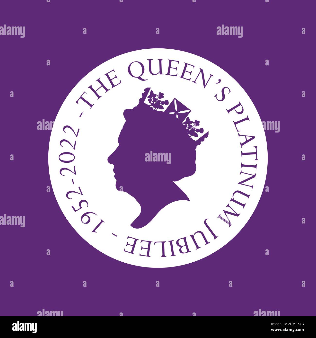 The Queen's Platinum Jubilee celebration background with side profile