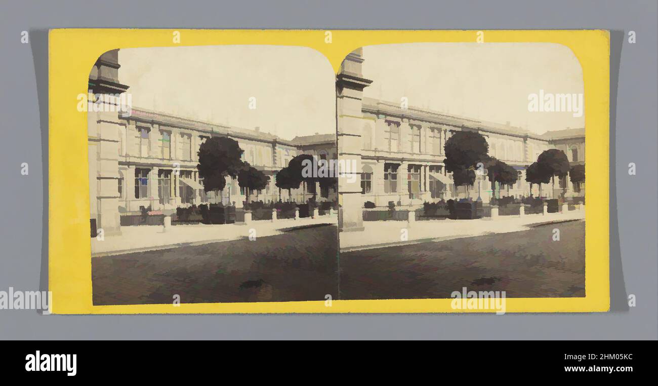 Art inspired by Part of the facade of the Kurhaus of Bad Homburg vor der Höhe, Bad Homburg, c. 1850 - c. 1900, cardboard, albumen print, height 85 mm × width 170 mm, Classic works modernized by Artotop with a splash of modernity. Shapes, color and value, eye-catching visual impact on art. Emotions through freedom of artworks in a contemporary way. A timeless message pursuing a wildly creative new direction. Artists turning to the digital medium and creating the Artotop NFT Stock Photo