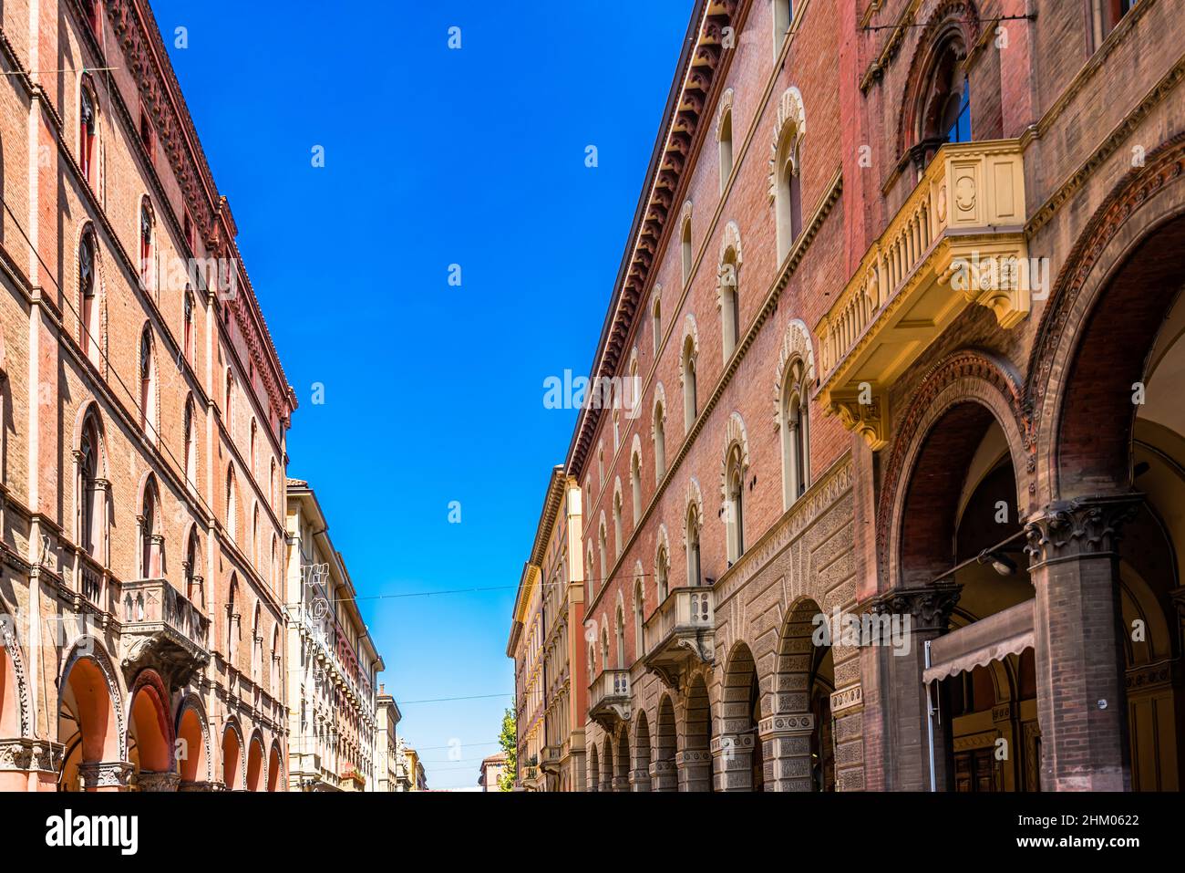 Arcade in the historical city center of Bologna, Italy Stock Photo