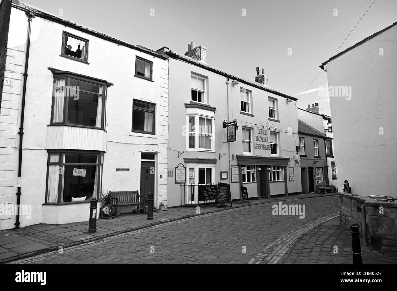 Staithes lane, Staithes, seaside village and fishing village, North Yorkshire coast. Stock Photo