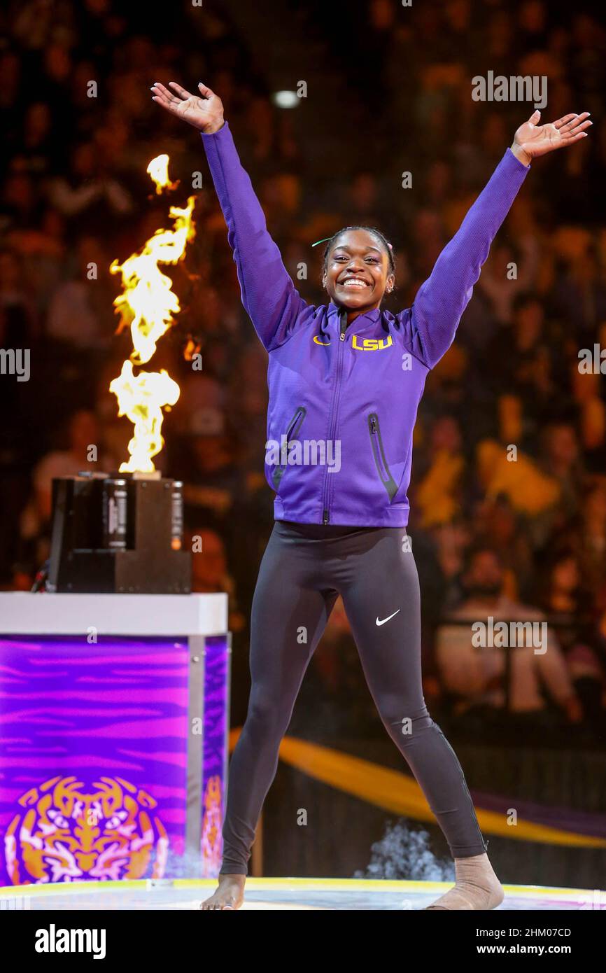 February 05, 2022 LSU's Kiya Johnson is introduced to the crown prior