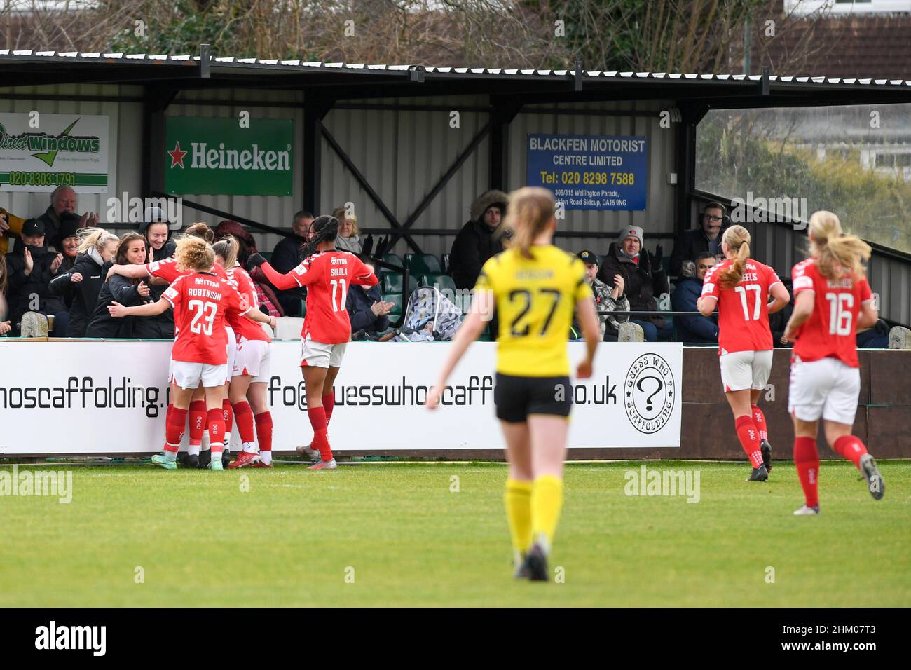Croydon Lois Roche ( 18 Charlton Athletic) celebrates her goal with ...