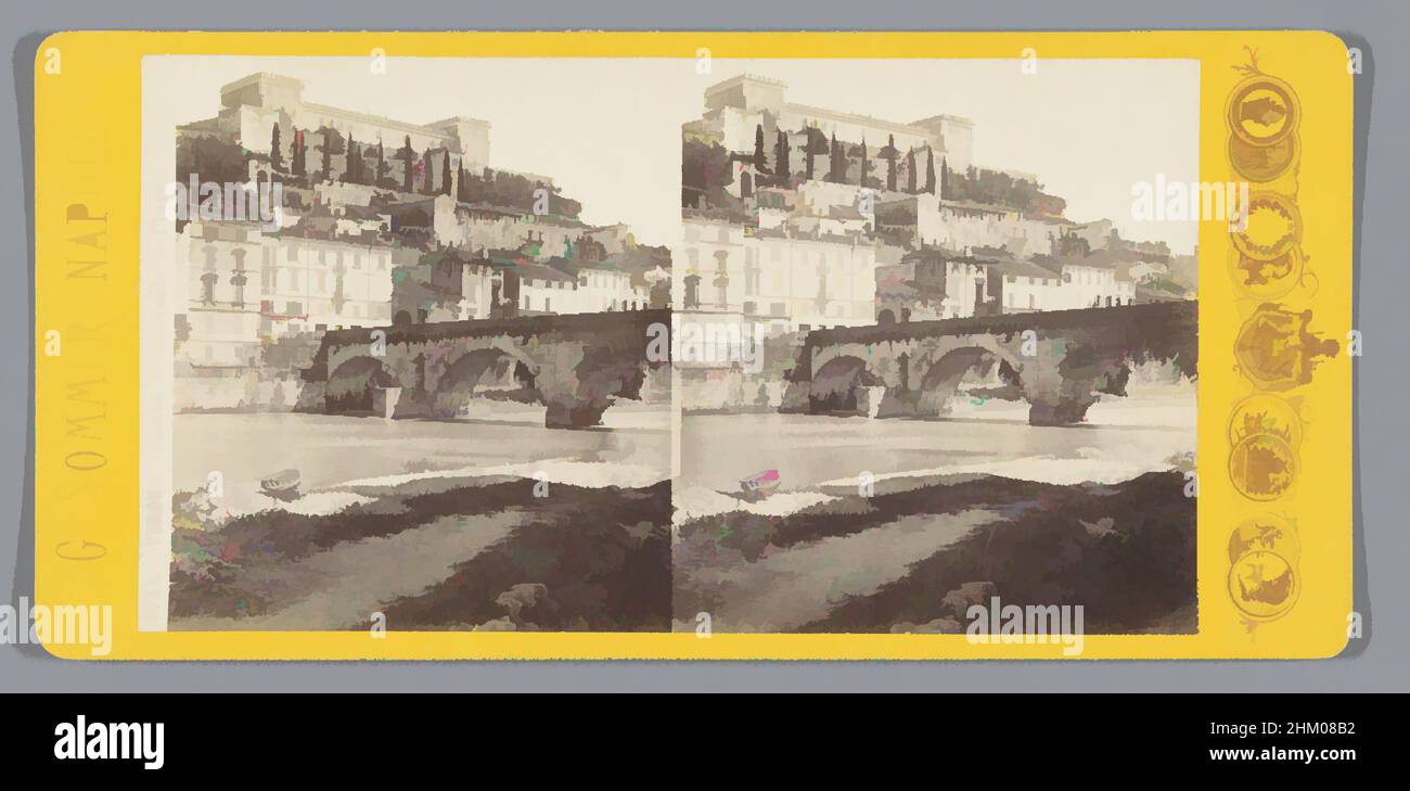 Art inspired by View of the Castel San Pietro in Verona, VERONA, Ponte e  Castello S. Pietro, Giorgio Sommer, Verona, c. 1860 - c. 1880, photographic  support, cardboard, albumen print, height 85