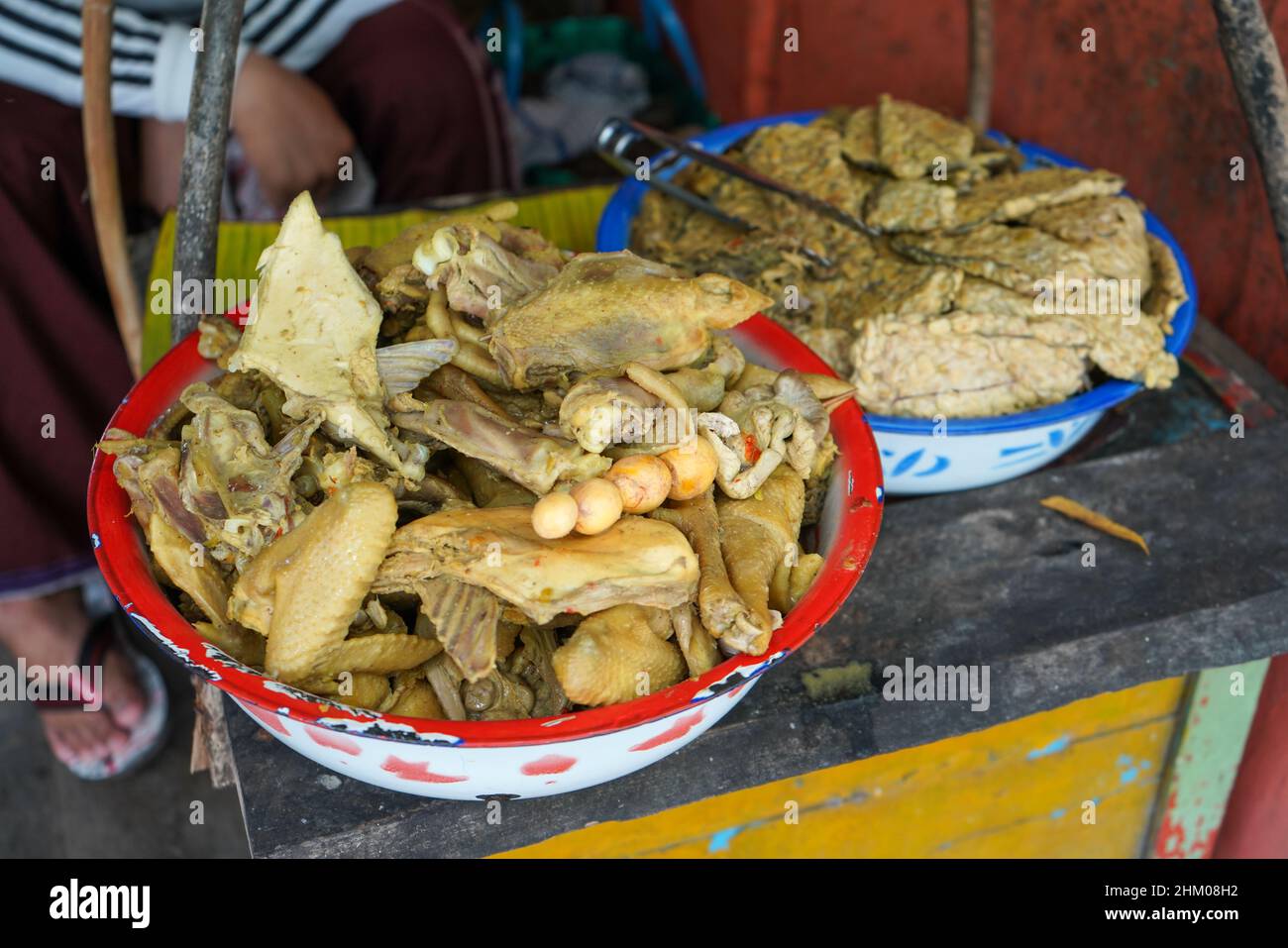 Lontong tuyuhan, one of the typical foods of the Rembang area that is already known to many people. It is called lontong tuyuhan because the maker and Stock Photo