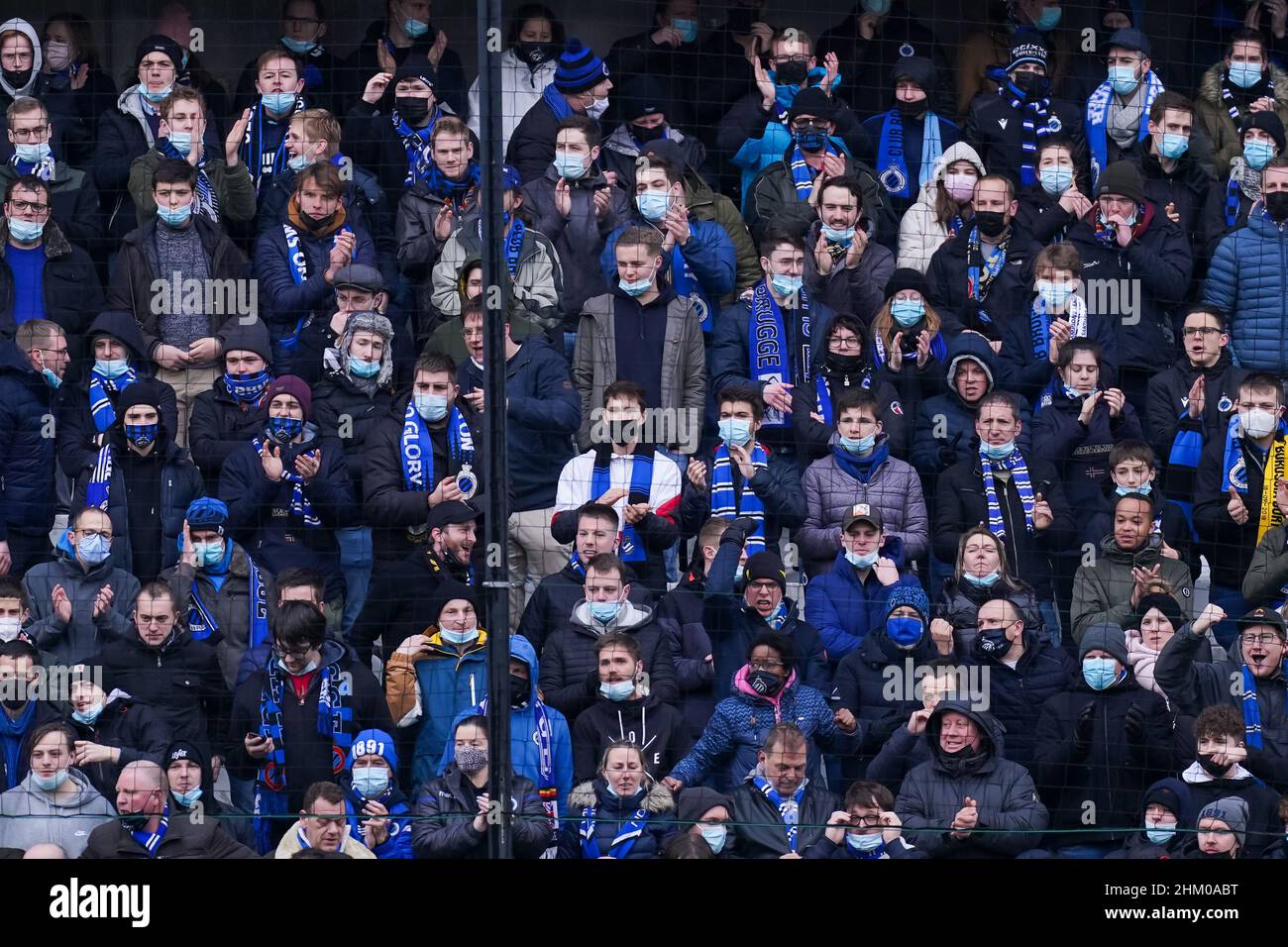 BRUGES, BELGIUM - FEBRUARY 6: Fans of Club Brugge during the