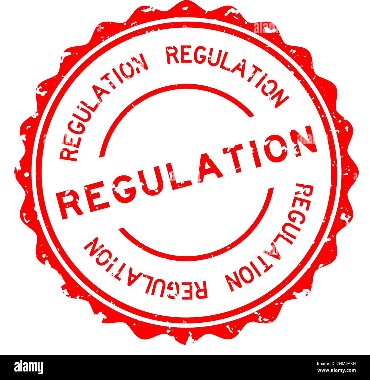 Rogulation Image Grunge red regulation word round rubber seal stamp on white background ...