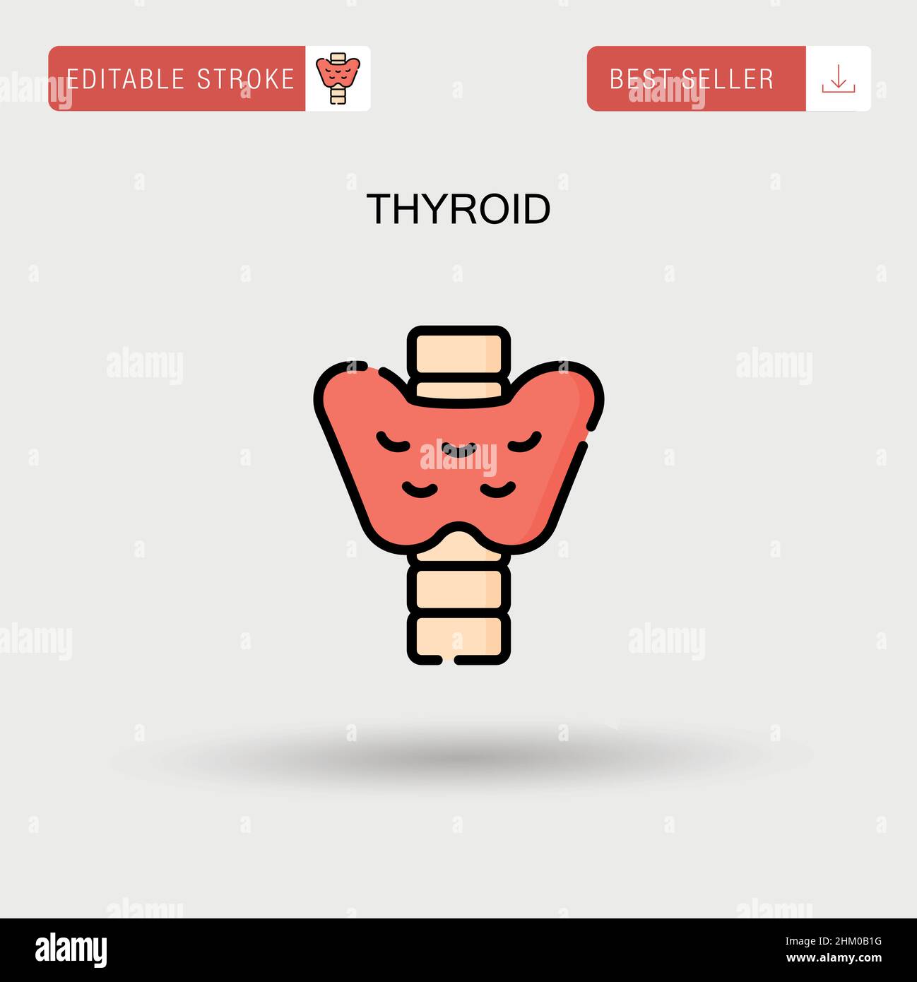 Thyroid Simple vector icon. Stock Vector