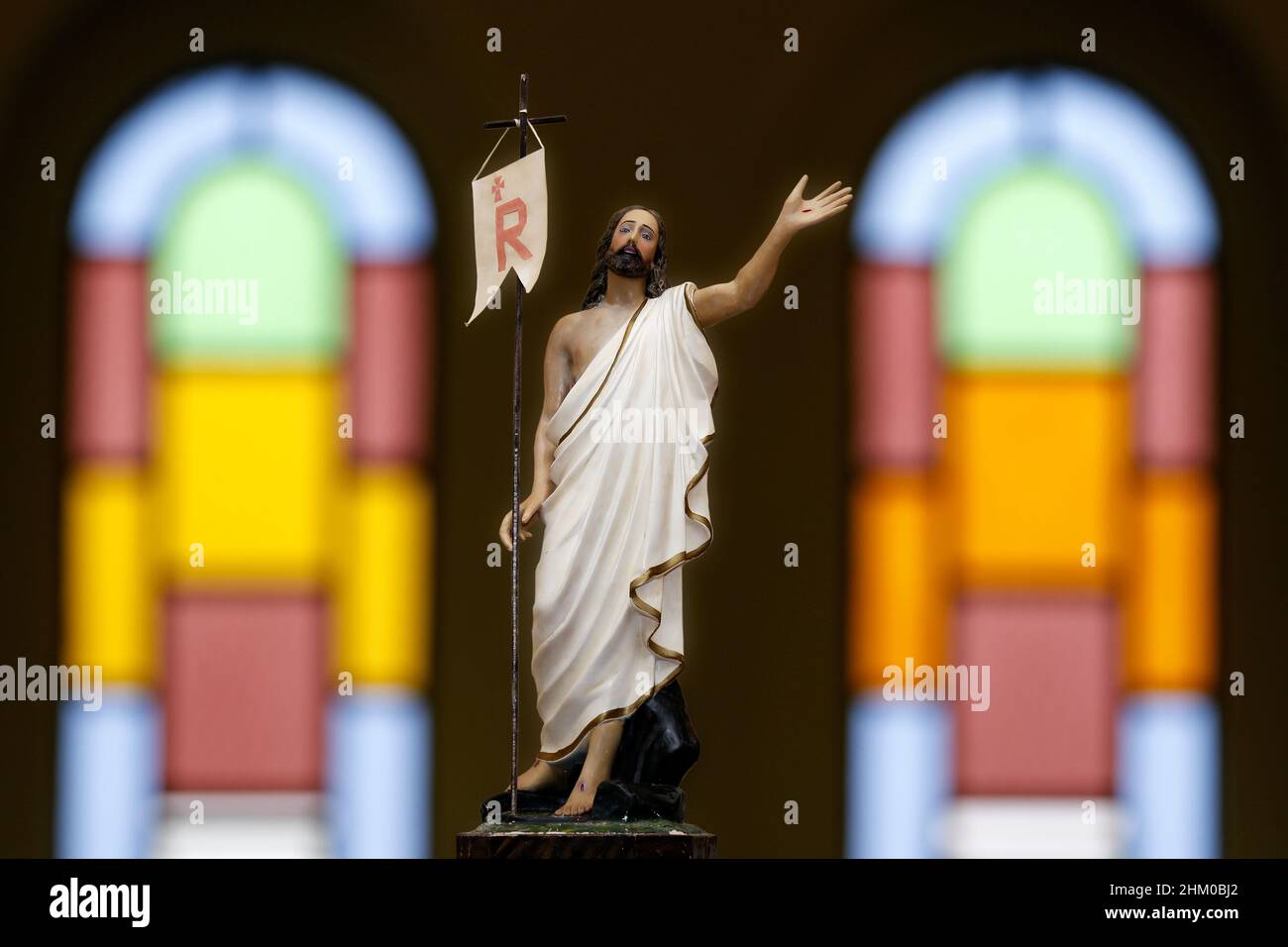 Risen Jesus Christ image of the catholic church - Catholic symbol Stock Photo