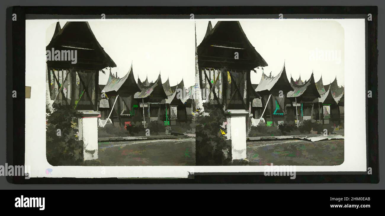 Art inspired by Fort de Kock in Bukittinggi, Sumatra, Rice Stocks House Fort de Kock (Sumatra), Woodbury & Page, Bukittinggi, 1857 - 1864, glass, slide, height 85 mm × width 170 mm, Classic works modernized by Artotop with a splash of modernity. Shapes, color and value, eye-catching visual impact on art. Emotions through freedom of artworks in a contemporary way. A timeless message pursuing a wildly creative new direction. Artists turning to the digital medium and creating the Artotop NFT Stock Photo