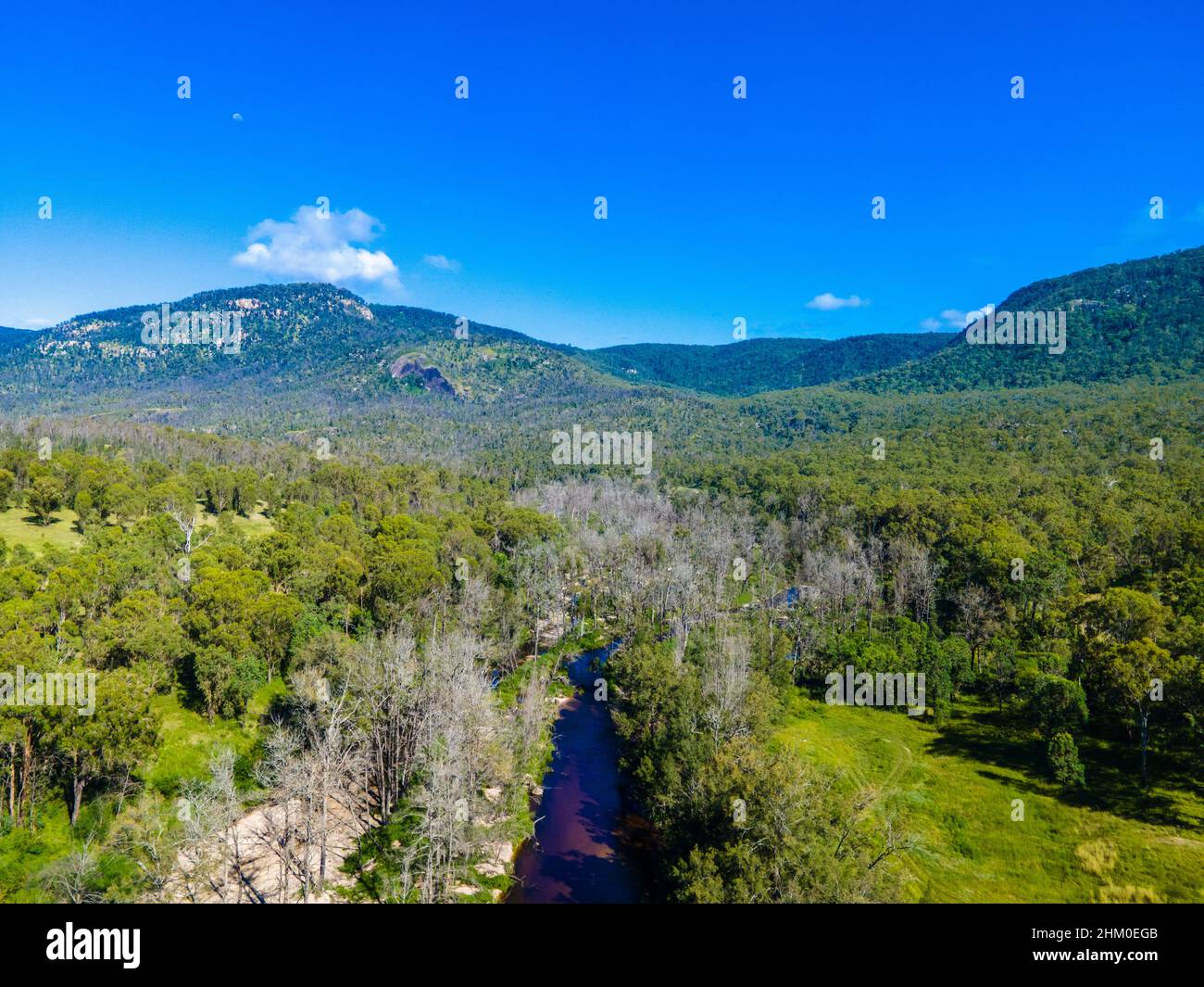 Aerial view of Mann River Nature Reserve in Diehard, New South Wales