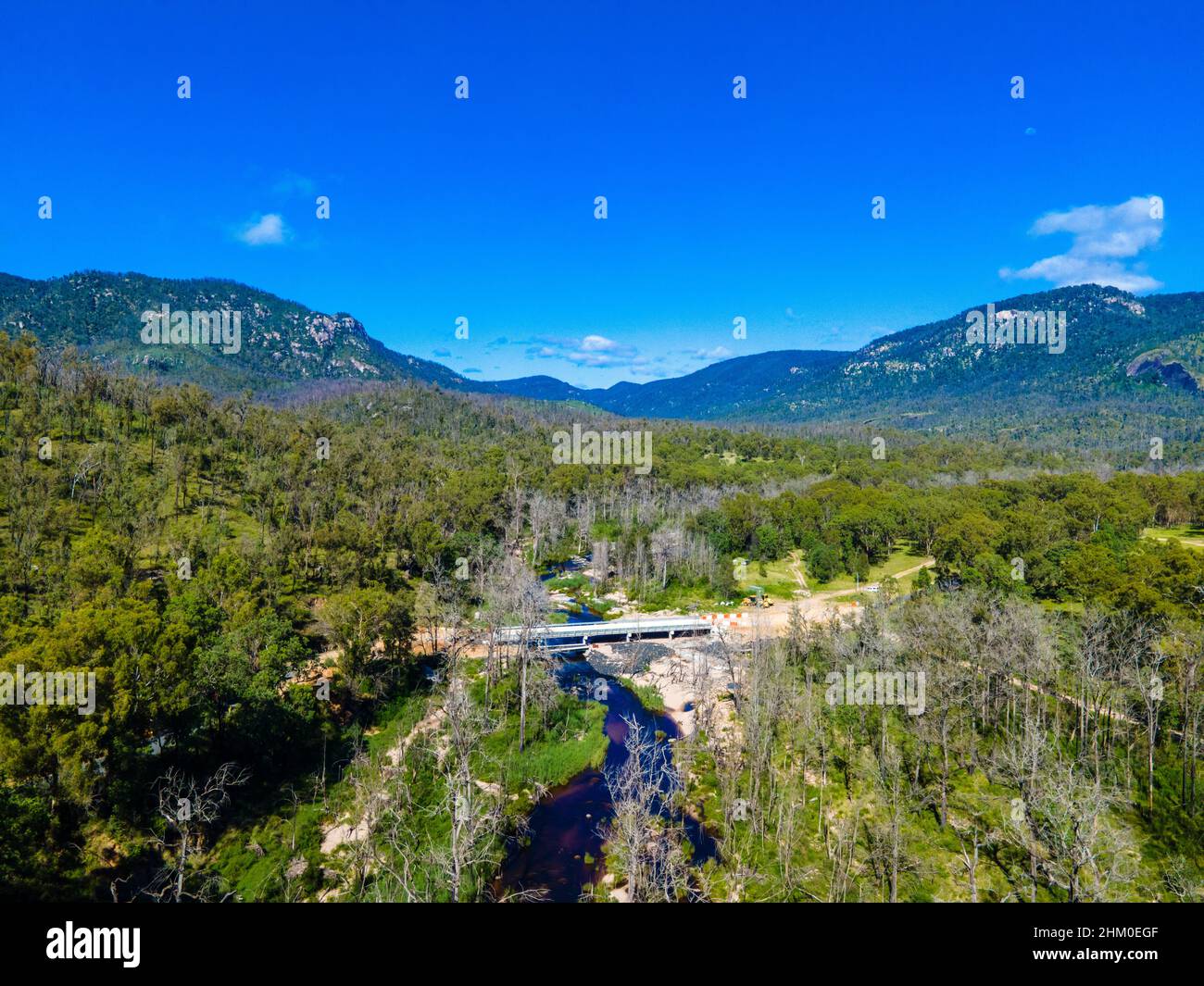 Aerial view of Mann River Nature Reserve in Diehard, New South Wales