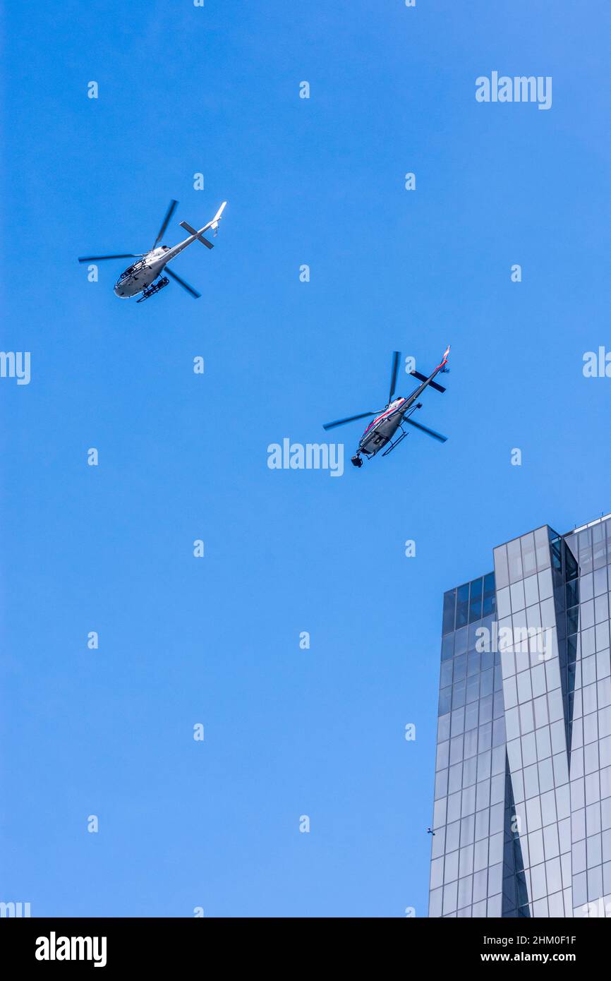 Wien, Vienna: 2 helicopter for shooting Netflix film 