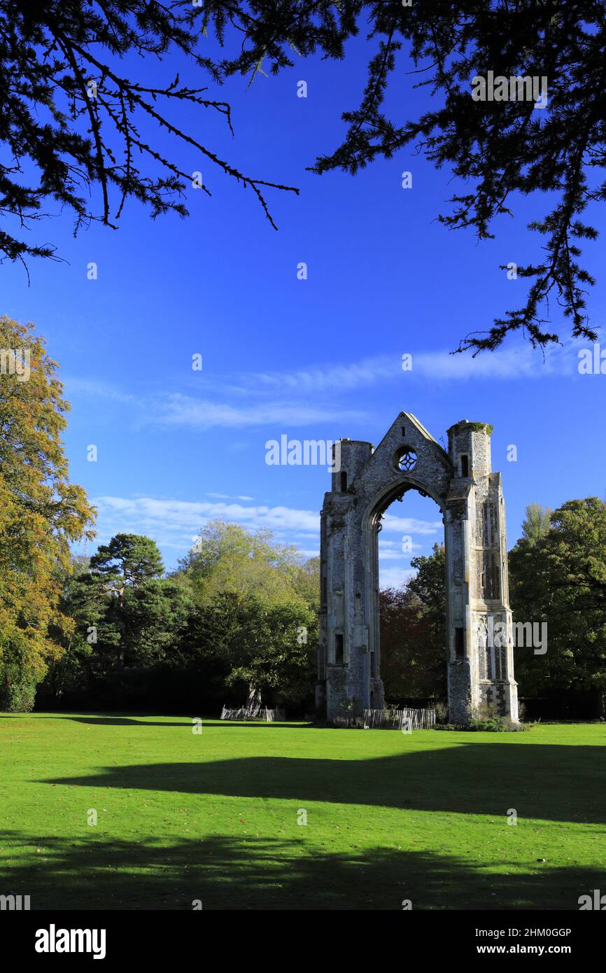 The ruins of Walsingham Abbey, Little Walsingham village, North Norfolk