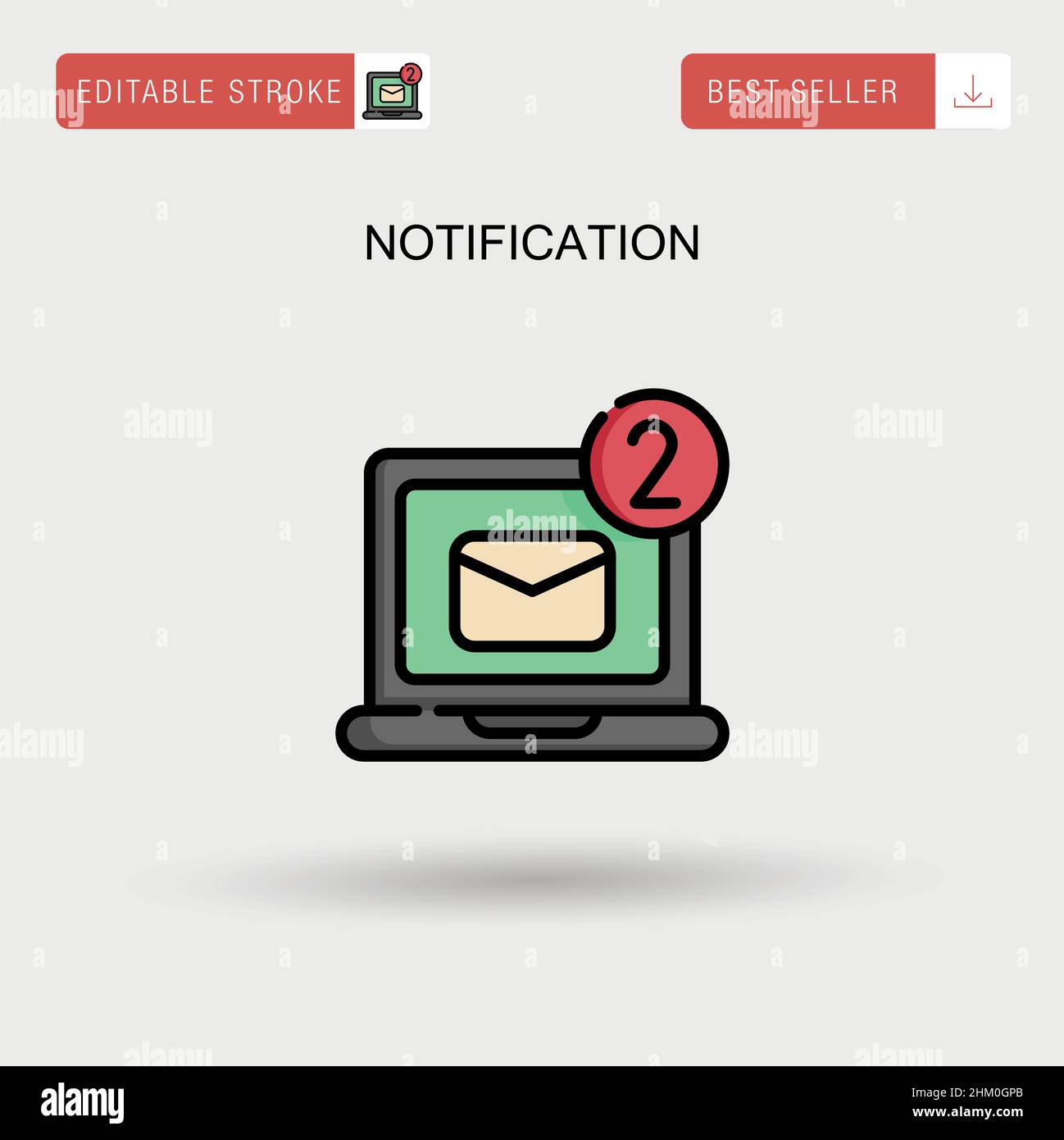 Notification Simple vector icon. Stock Vector