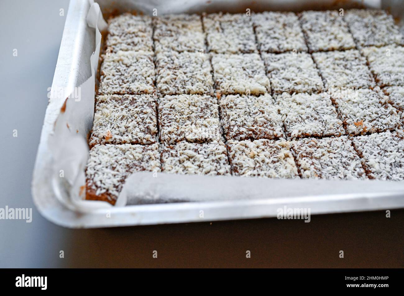 chocolate cake with cocos made on oven plate Stock Photo