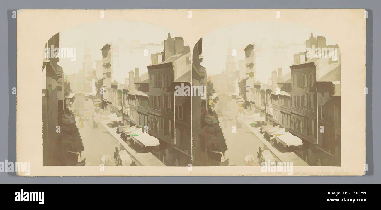 Art inspired by Washington Street in Boston, Washington Street, Boston, U.S., United States of America, William England (attributed to), publisher: The London Stereoscopic Company (attributed to), Boston, publisher: London, 1859, cardboard, paper, albumen print, height 83 mm × width 173, Classic works modernized by Artotop with a splash of modernity. Shapes, color and value, eye-catching visual impact on art. Emotions through freedom of artworks in a contemporary way. A timeless message pursuing a wildly creative new direction. Artists turning to the digital medium and creating the Artotop NFT Stock Photo