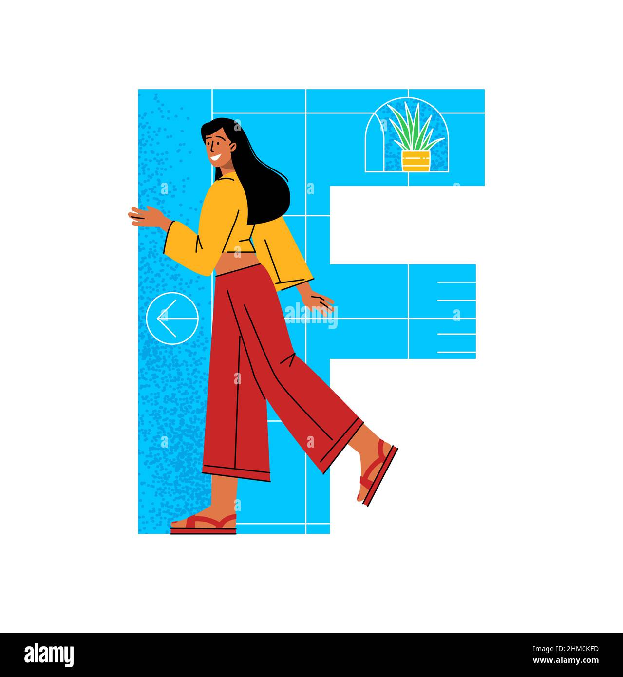 English alphabet with people characters. Stock Vector
